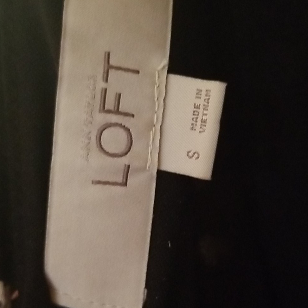 Loft black with peach gray white flowers sleeveless dress small - Picture 6 of 7